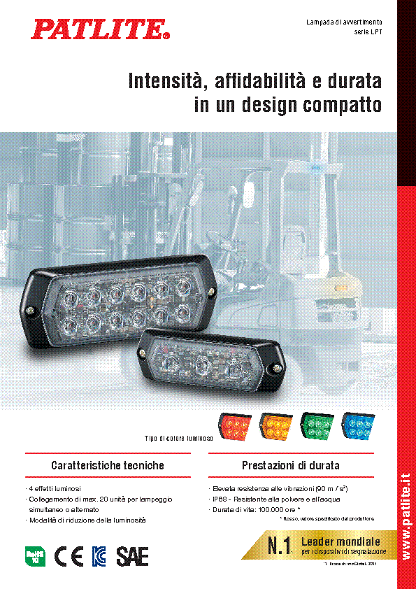 Lampada di Avvertimento<br>Serie LPT<br> <br> 