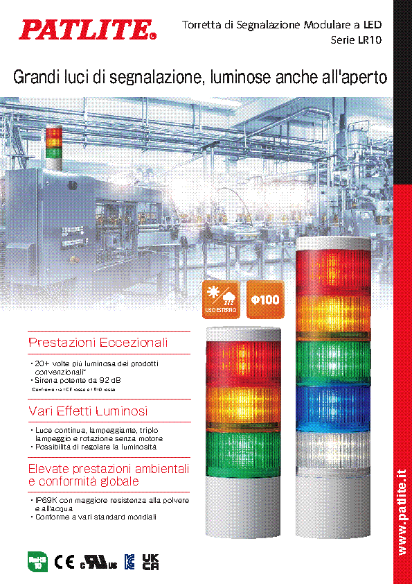 Torretta di Segnalazione Modulare a LED<br>Serie LR10