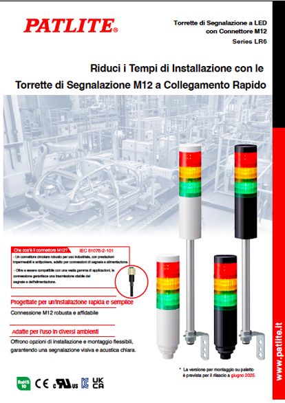 Torrette di Segnalazione a LED<br>con Connettore M12<br>Serie LR6